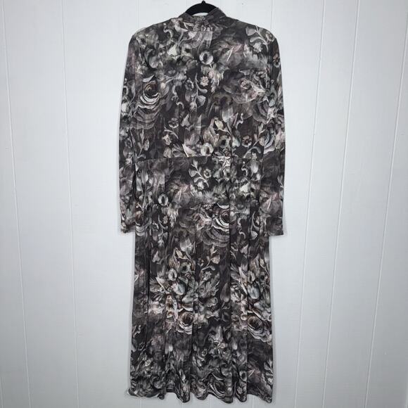 Soft Surroundings Women’s Naima Floral Midi Dress Gray Size XL - Picture 3 of 7